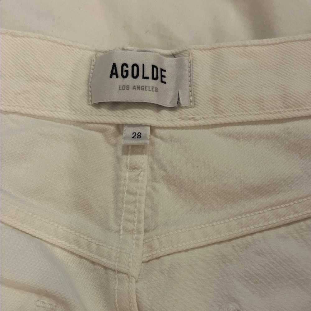AGOLDE White Distressed Boot Cut Jeans - size 28 - Picture 4 of 5